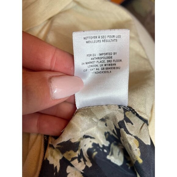 Anthropologie Moth Wool Blend Top Stretch Long Sleeve Floral Knit Pullover M - Picture 9 of 9